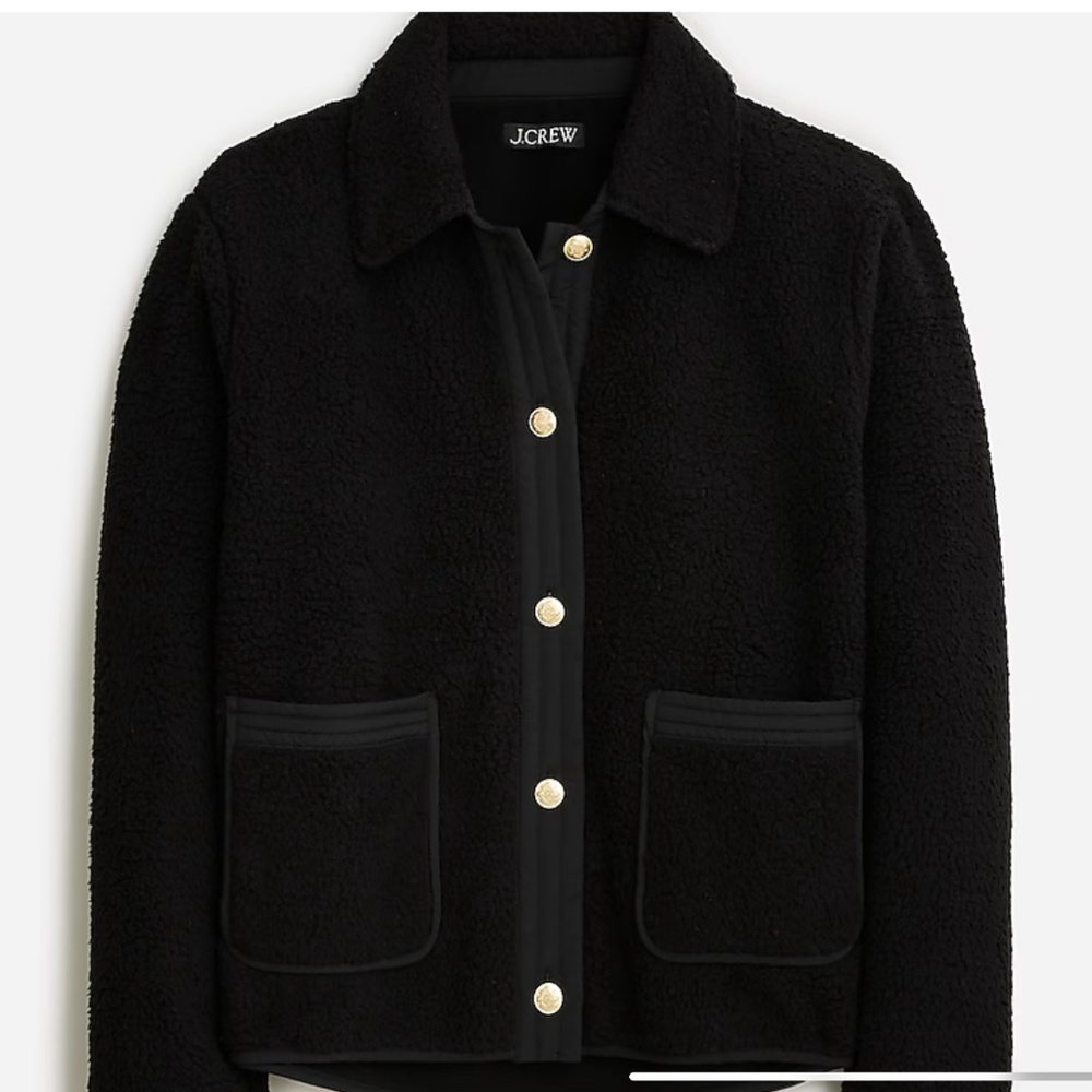 J.Crew Teddy Sherpa Lady Jacket Black Size XXL